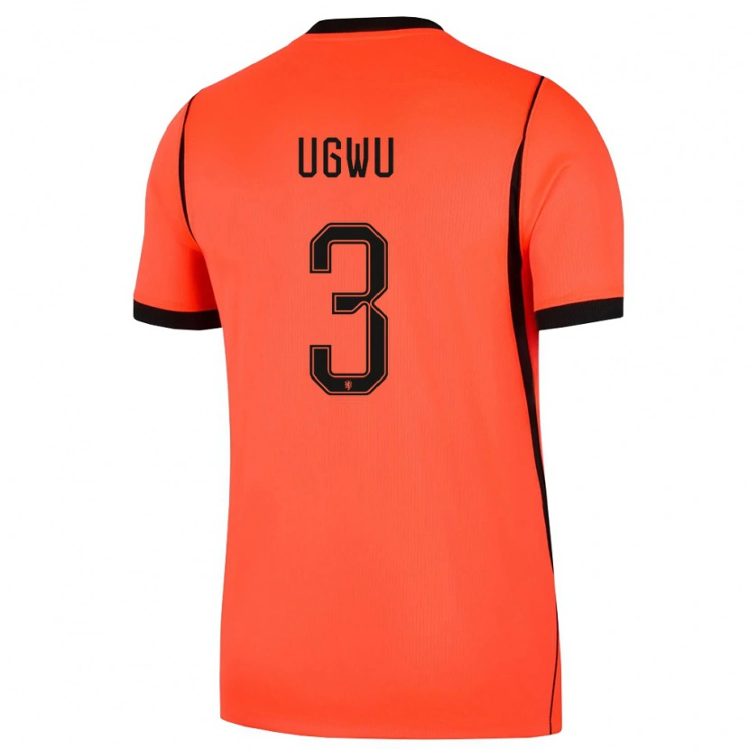 Danxen Kvinnor Nederländerna Precious Ugwu #3 Orange Svart Hemmatröja Matchtröjor 26-28 Tröjor T-Tröja