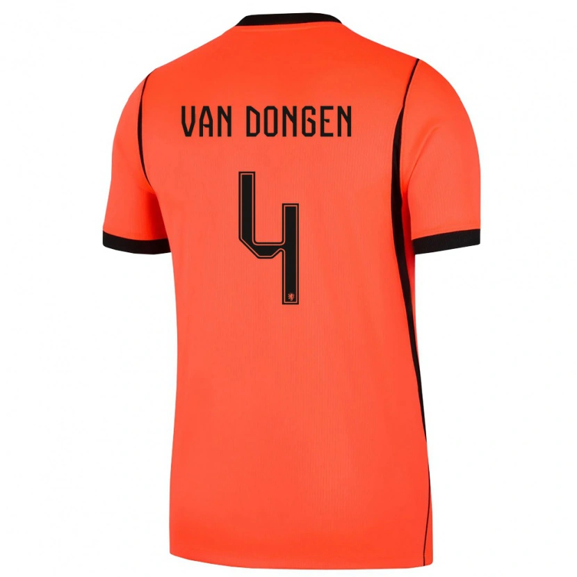 Danxen Kvinnor Nederländerna Merel Van Dongen #4 Orange Svart Hemmatröja Matchtröjor 26-28 Tröjor T-Tröja