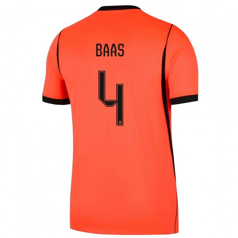 Danxen Kvinnor Nederländerna Youri Baas #4 Orange Svart Hemmatröja Matchtröjor 26-28 Tröjor T-Tröja