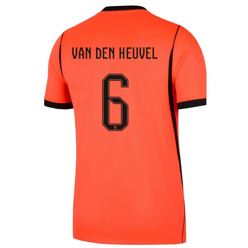 Danxen Kvinnor Nederländerna Tim Van Den Heuvel #6 Orange Svart Hemmatröja Matchtröjor 26-28 Tröjor T-Tröja