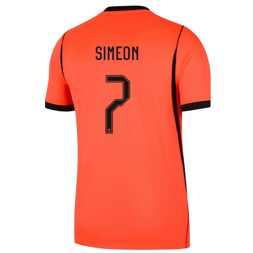 Danxen Kvinnor Nederländerna Jeshurun Simeon #7 Orange Svart Hemmatröja Matchtröjor 26-28 Tröjor T-Tröja