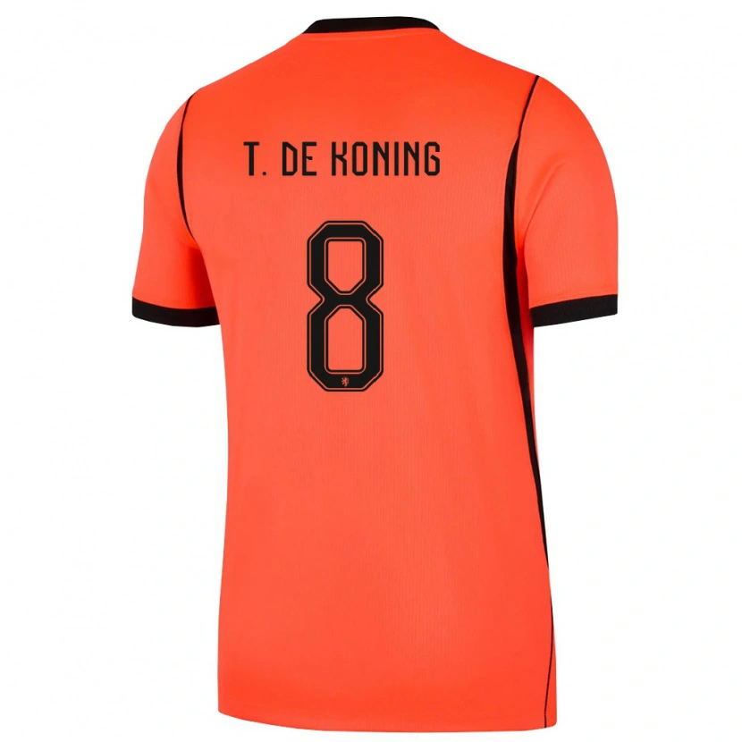 Danxen Kvinnor Nederländerna Tim De Koning #8 Orange Svart Hemmatröja Matchtröjor 26-28 Tröjor T-Tröja