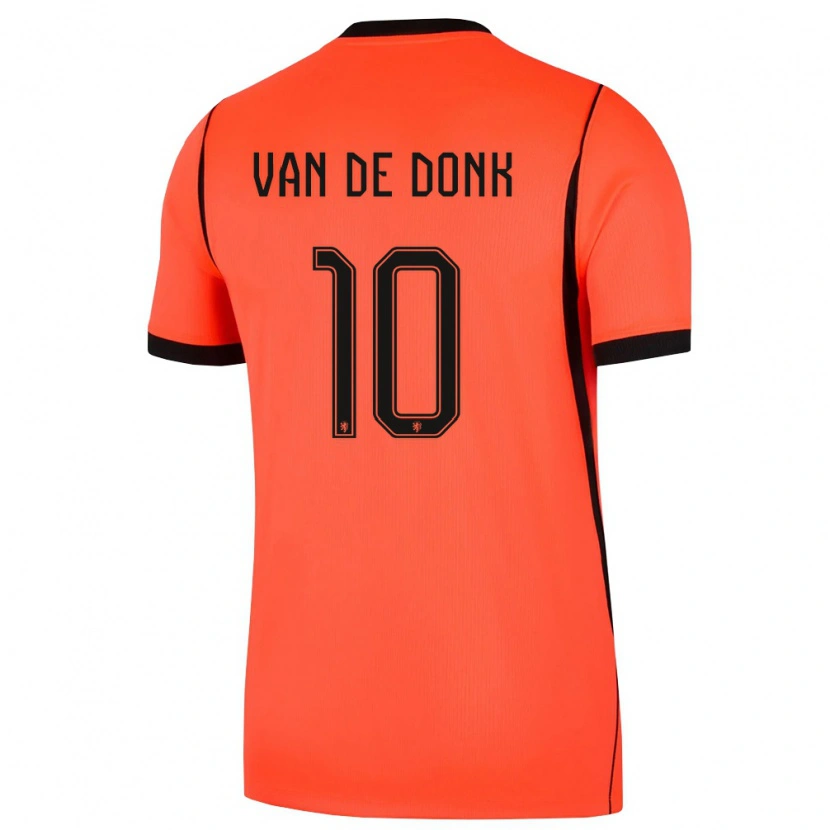 Danxen Kvinnor Nederländerna Danielle Van De Donk #10 Orange Svart Hemmatröja Matchtröjor 26-28 Tröjor T-Tröja
