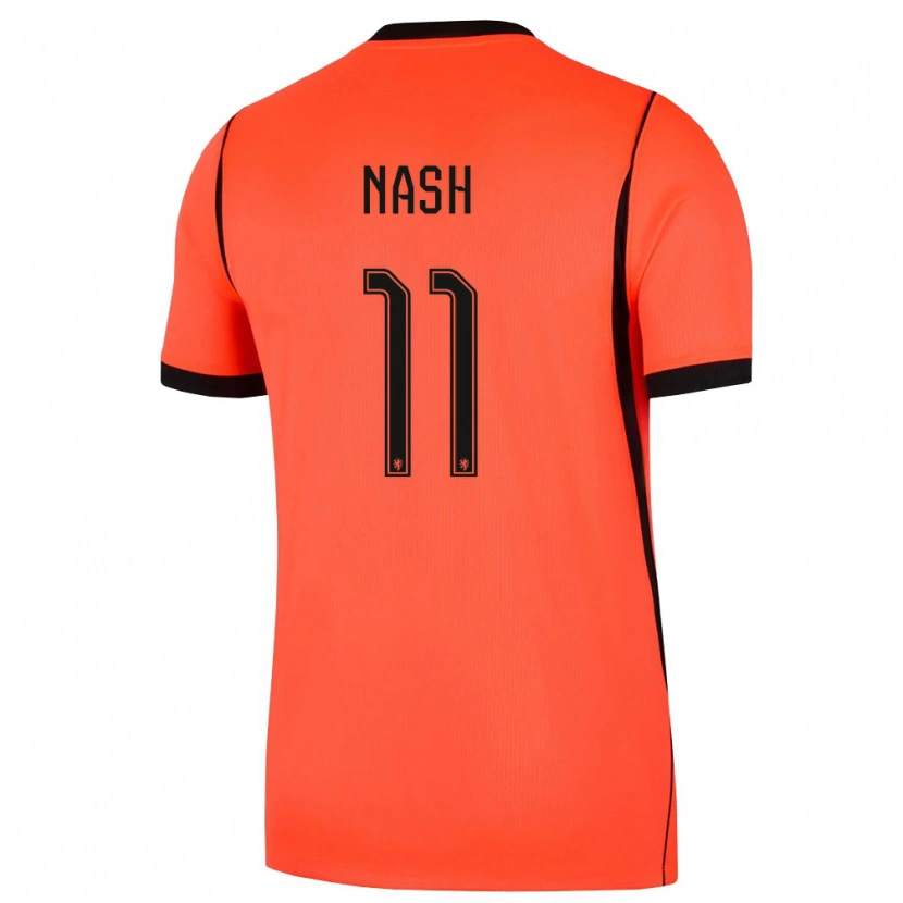 Danxen Kvinnor Nederländerna Pharell Nash #11 Orange Svart Hemmatröja Matchtröjor 26-28 Tröjor T-Tröja