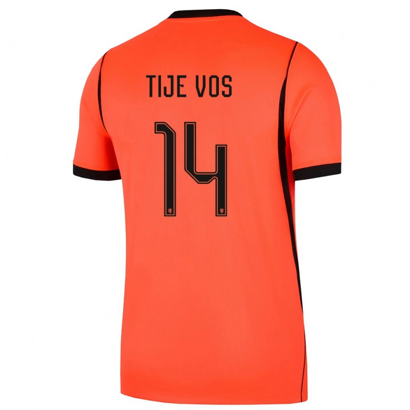 Danxen Kvinnor Nederländerna Tije Vos #14 Orange Svart Hemmatröja Matchtröjor 26-28 Tröjor T-Tröja