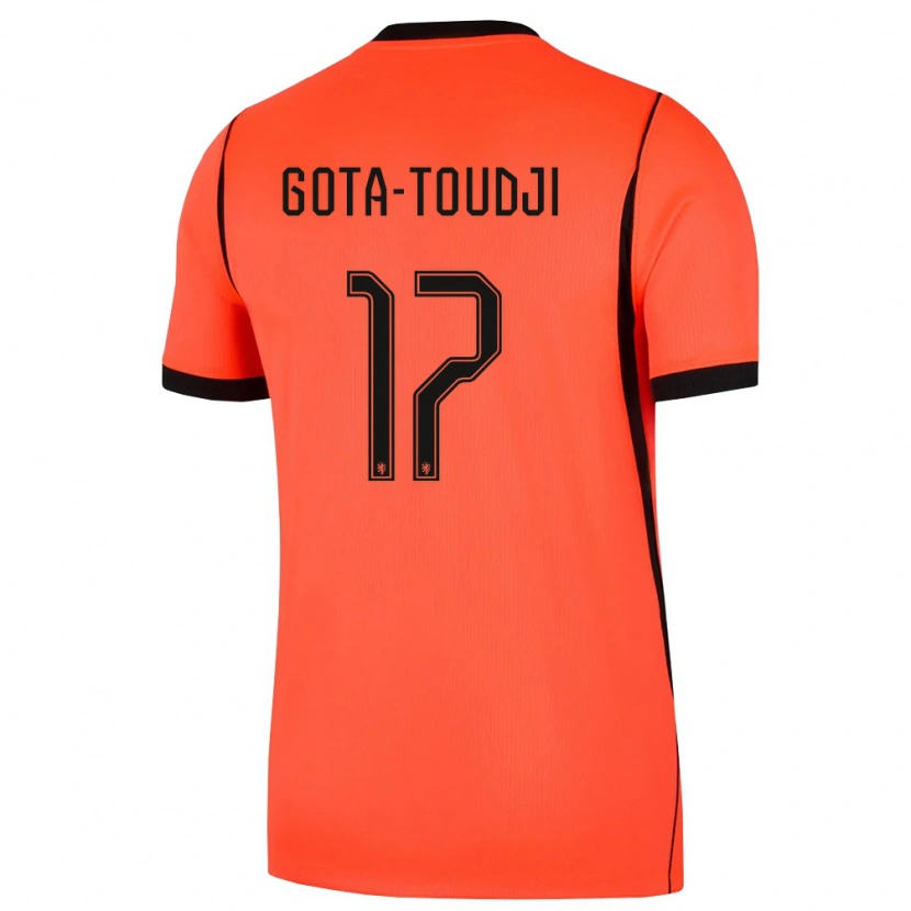 Danxen Kvinnor Nederländerna Mawulom Gota-Toudji #17 Orange Svart Hemmatröja Matchtröjor 26-28 Tröjor T-Tröja