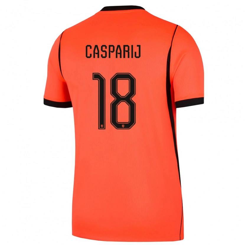 Danxen Kvinnor Nederländerna Kerstin Casparij #18 Orange Svart Hemmatröja Matchtröjor 26-28 Tröjor T-Tröja