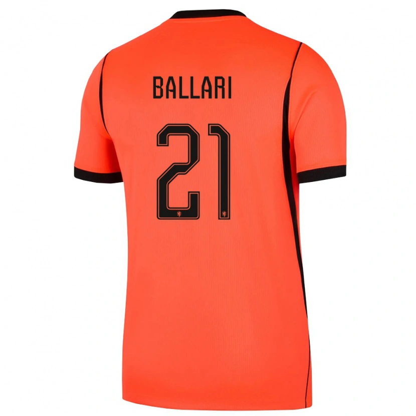 Danxen Kvinnor Nederländerna Adnane Ballari #21 Orange Svart Hemmatröja Matchtröjor 26-28 Tröjor T-Tröja