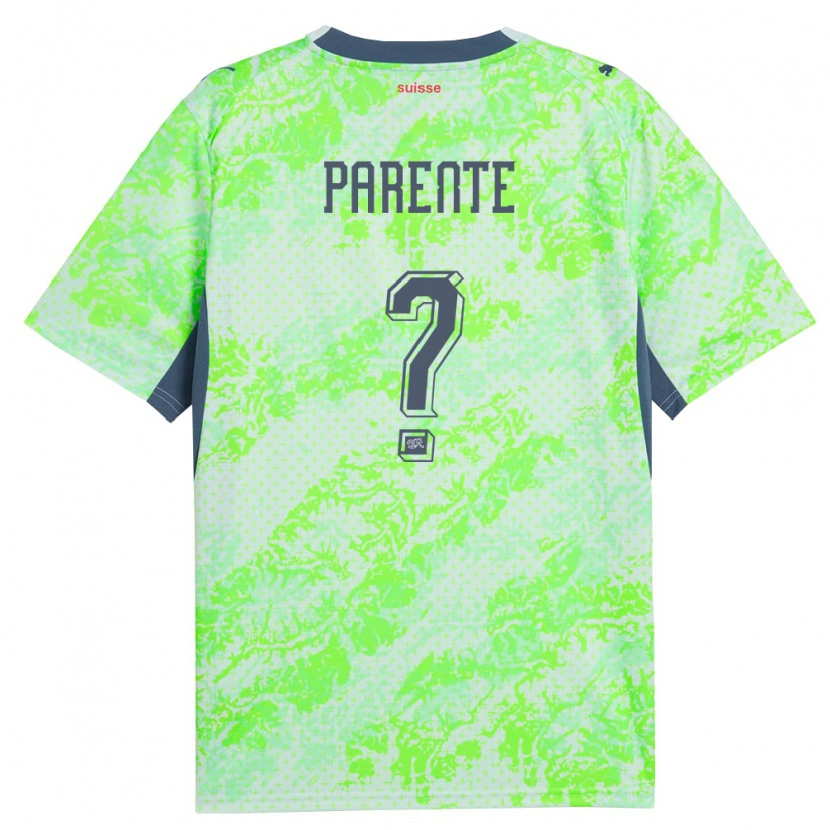 Danxen Kvinnor Schweiz Jason Parente #0 Grön Marin Bortatröja Matchtröjor 26-28 Tröjor T-Tröja