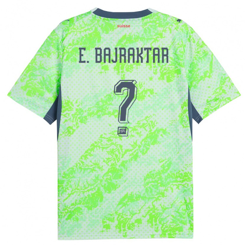 Danxen Kvinnor Schweiz Erblin Bajraktar #0 Grön Marin Bortatröja Matchtröjor 26-28 Tröjor T-Tröja