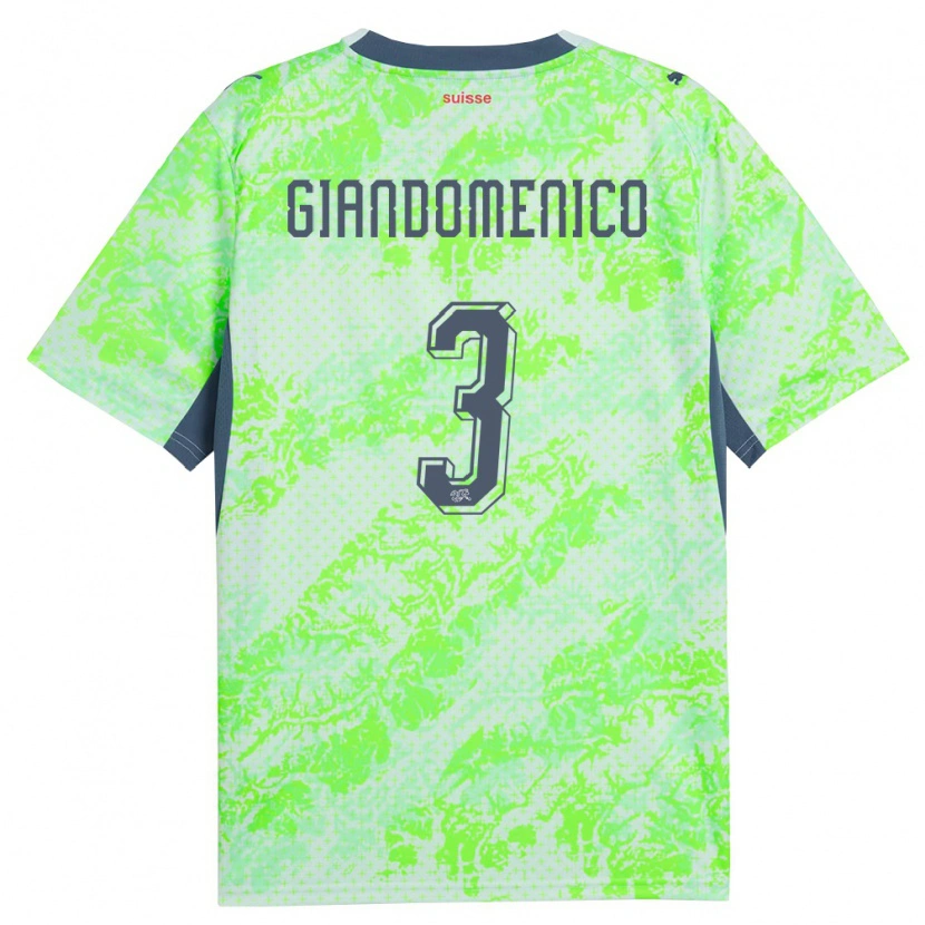 Danxen Kvinnor Schweiz Loris Giandomenico #3 Grön Marin Bortatröja Matchtröjor 26-28 Tröjor T-Tröja