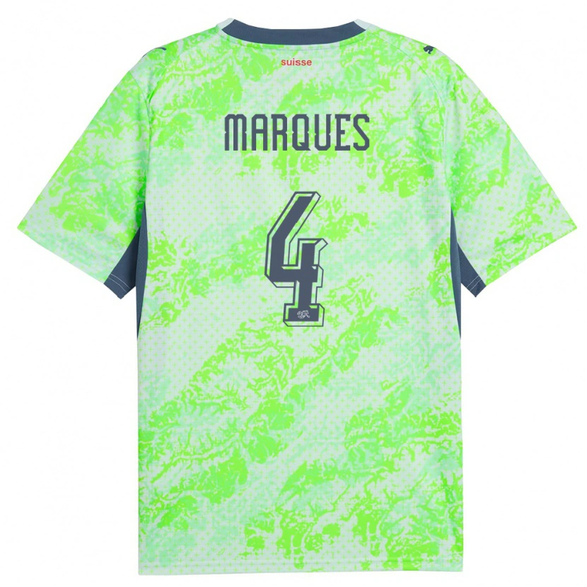 Danxen Kvinnor Schweiz Christian Marques #4 Grön Marin Bortatröja Matchtröjor 26-28 Tröjor T-Tröja