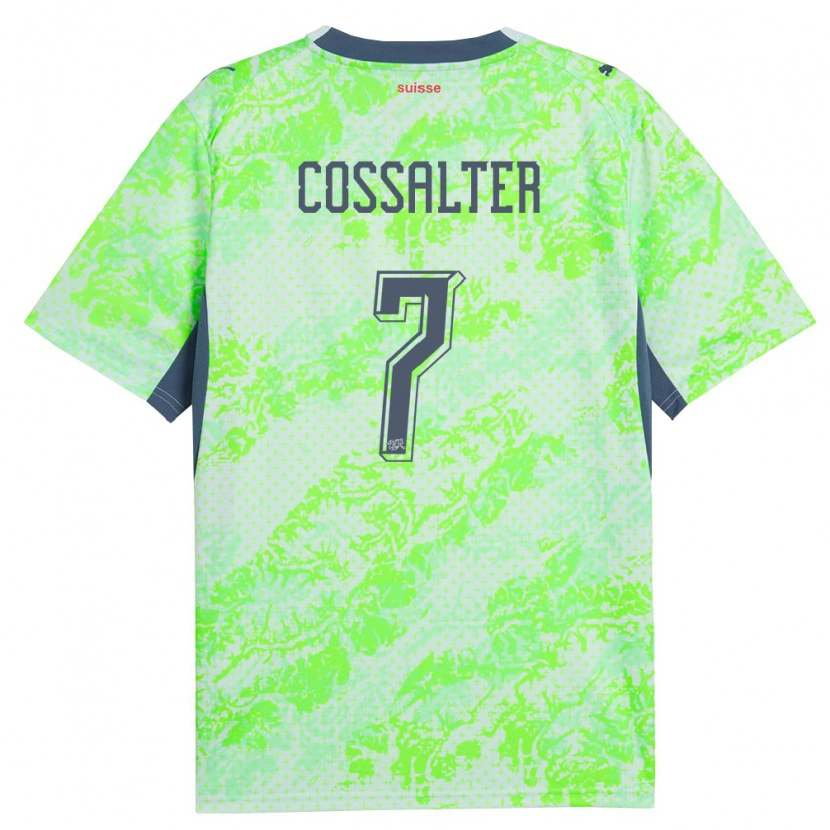 Danxen Kvinnor Schweiz Ivan Cossalter #7 Grön Marin Bortatröja Matchtröjor 26-28 Tröjor T-Tröja
