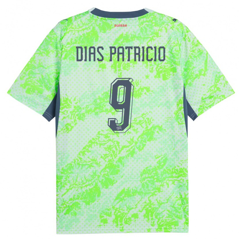 Danxen Kvinnor Schweiz Alexandre Dias Patricio #9 Grön Marin Bortatröja Matchtröjor 26-28 Tröjor T-Tröja