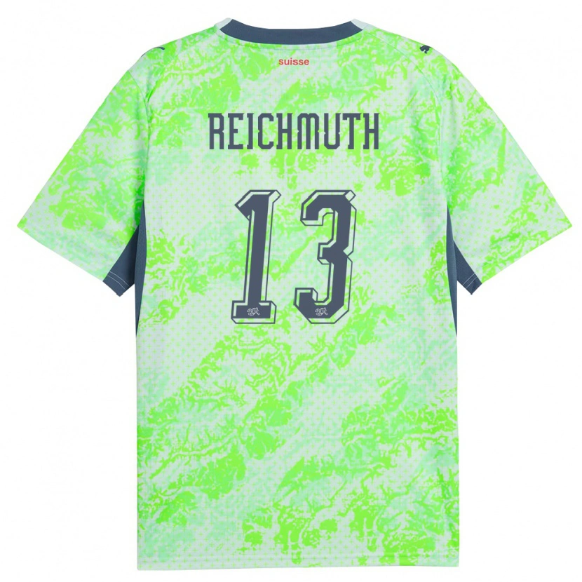 Danxen Kvinnor Schweiz Miguel Reichmuth #13 Grön Marin Bortatröja Matchtröjor 26-28 Tröjor T-Tröja