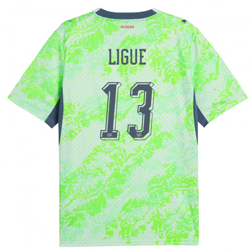 Danxen Kvinnor Schweiz Junior Ligue #13 Grön Marin Bortatröja Matchtröjor 26-28 Tröjor T-Tröja