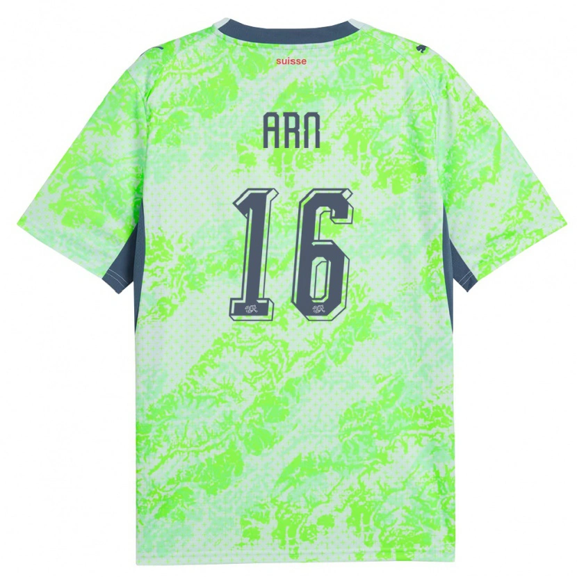 Danxen Kvinnor Schweiz Levi Arn #16 Grön Marin Bortatröja Matchtröjor 26-28 Tröjor T-Tröja