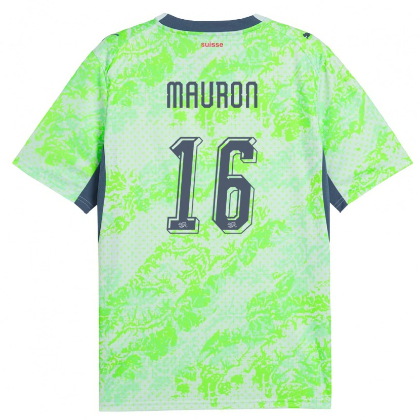 Danxen Kvinnor Schweiz Sandrine Mauron #16 Grön Marin Bortatröja Matchtröjor 26-28 Tröjor T-Tröja