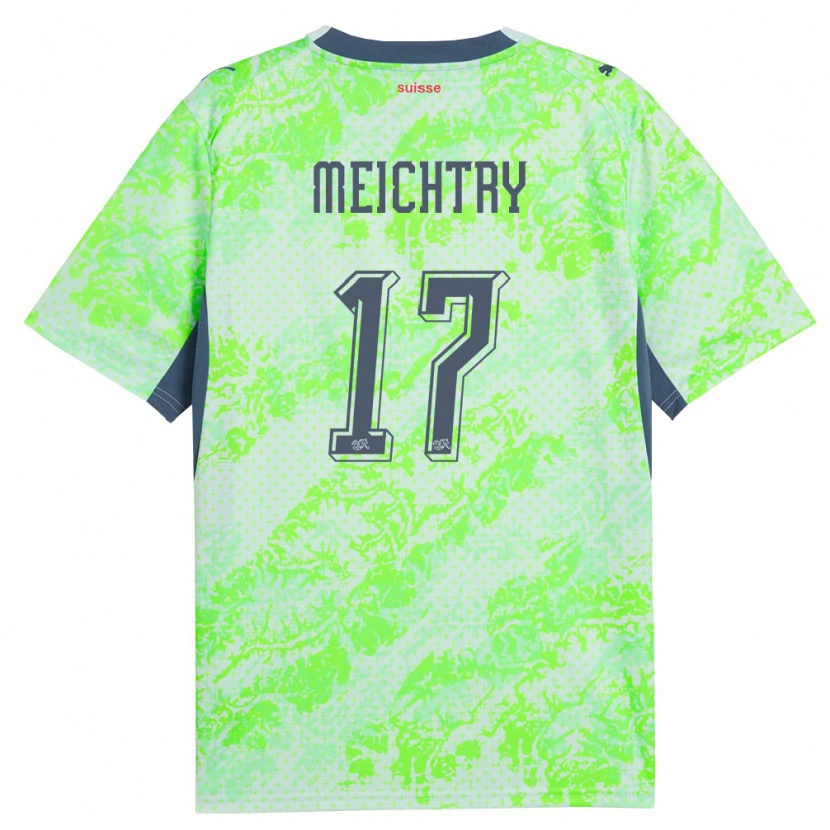 Danxen Kvinnor Schweiz Franz-Ethan Meichtry #17 Grön Marin Bortatröja Matchtröjor 26-28 Tröjor T-Tröja