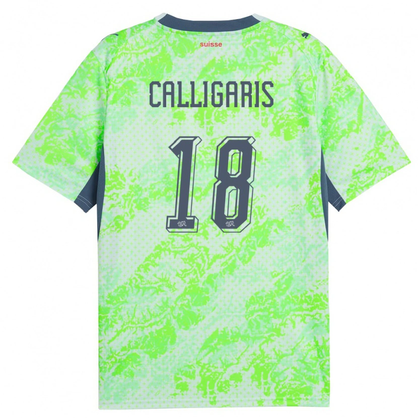 Danxen Kvinnor Schweiz Viola Calligaris #18 Grön Marin Bortatröja Matchtröjor 26-28 Tröjor T-Tröja