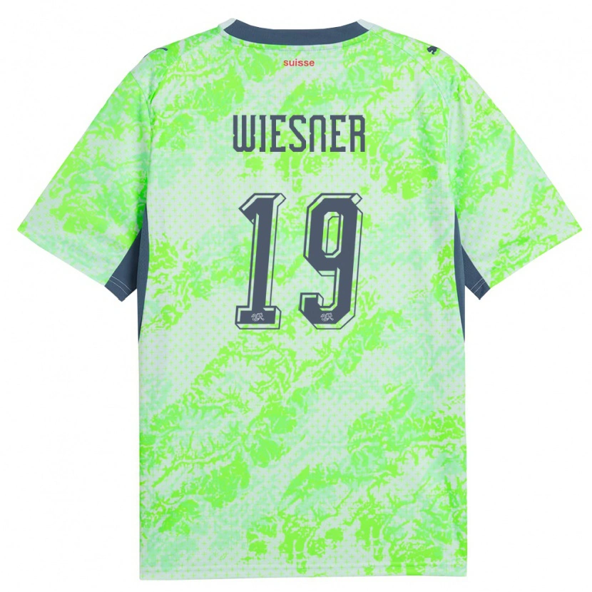 Danxen Kvinnor Schweiz Timo Wiesner #19 Grön Marin Bortatröja Matchtröjor 26-28 Tröjor T-Tröja