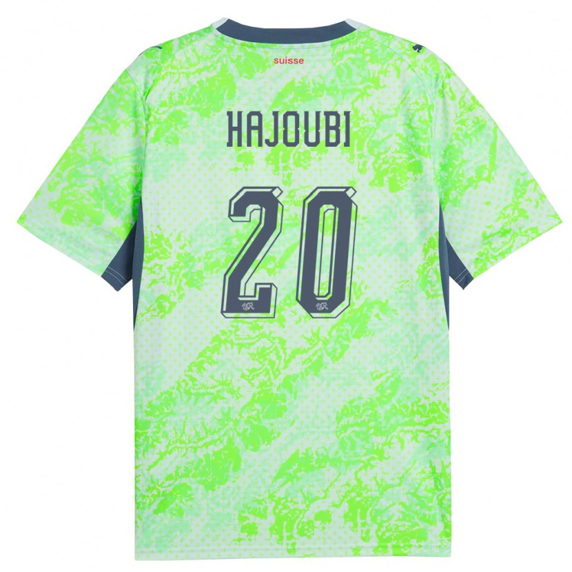 Danxen Kvinnor Schweiz Amin Hajoubi #20 Grön Marin Bortatröja Matchtröjor 26-28 Tröjor T-Tröja