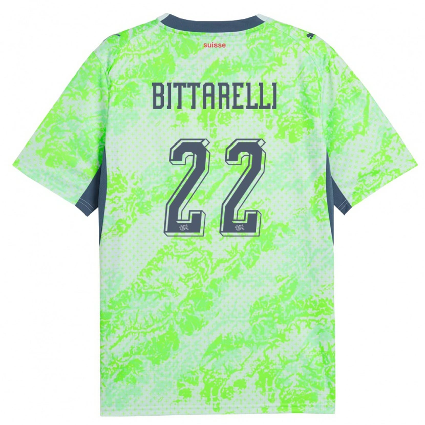 Danxen Kvinnor Schweiz Lorenzo Bittarelli #22 Grön Marin Bortatröja Matchtröjor 26-28 Tröjor T-Tröja
