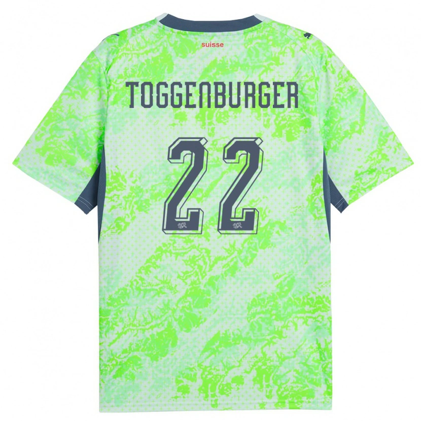Danxen Kvinnor Schweiz Nando Toggenburger #22 Grön Marin Bortatröja Matchtröjor 26-28 Tröjor T-Tröja