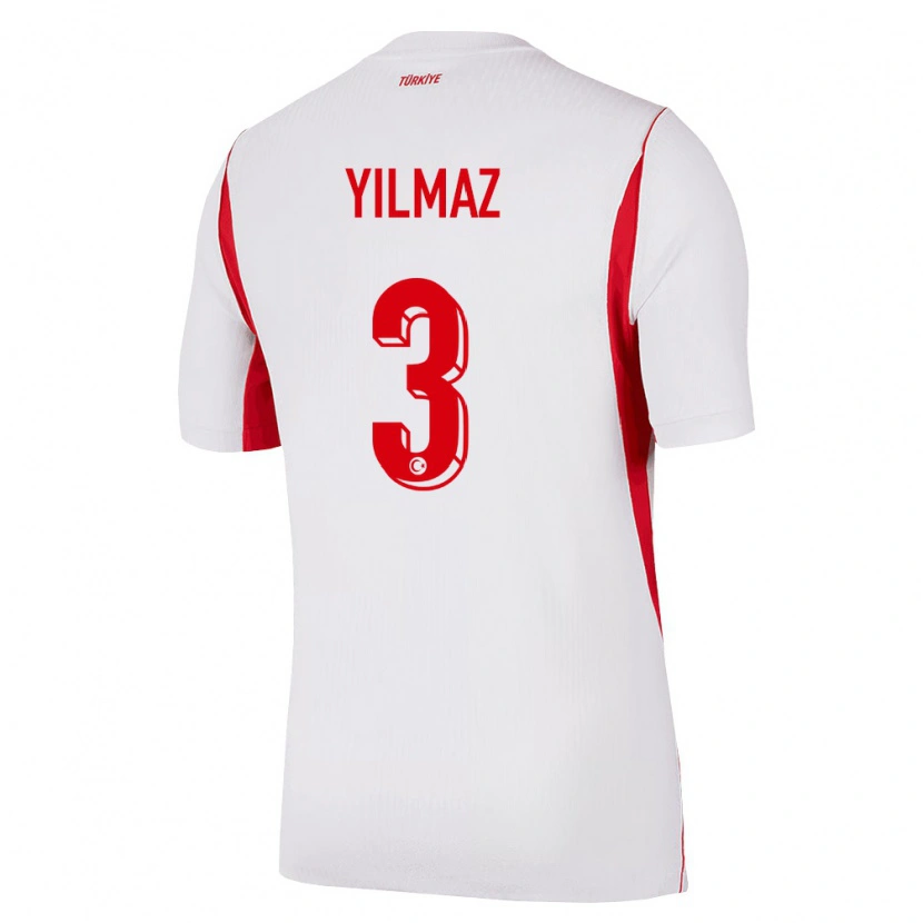 Danxen Kvinnor Kalkon Berkay Yılmaz #3 Vit Röd Burgund Bortatröja Matchtröjor 26-28 Tröjor T-Tröja