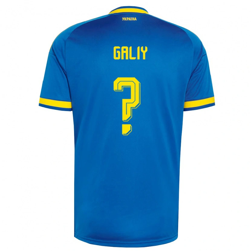 Danxen Kvinnor Ukraina Vladyslav Galiy #0 Blå Gul Marin Bortatröja Matchtröjor 26-28 Tröjor T-Tröja