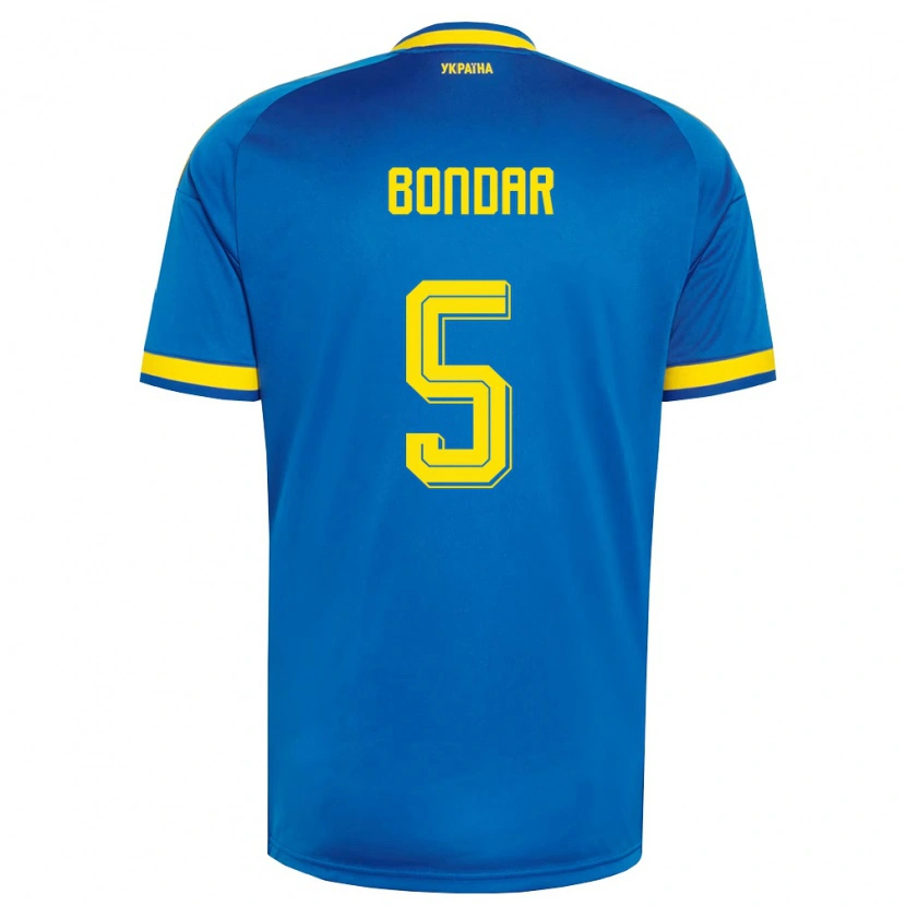Danxen Kvinnor Ukraina Valeriy Bondar #5 Blå Gul Marin Bortatröja Matchtröjor 26-28 Tröjor T-Tröja