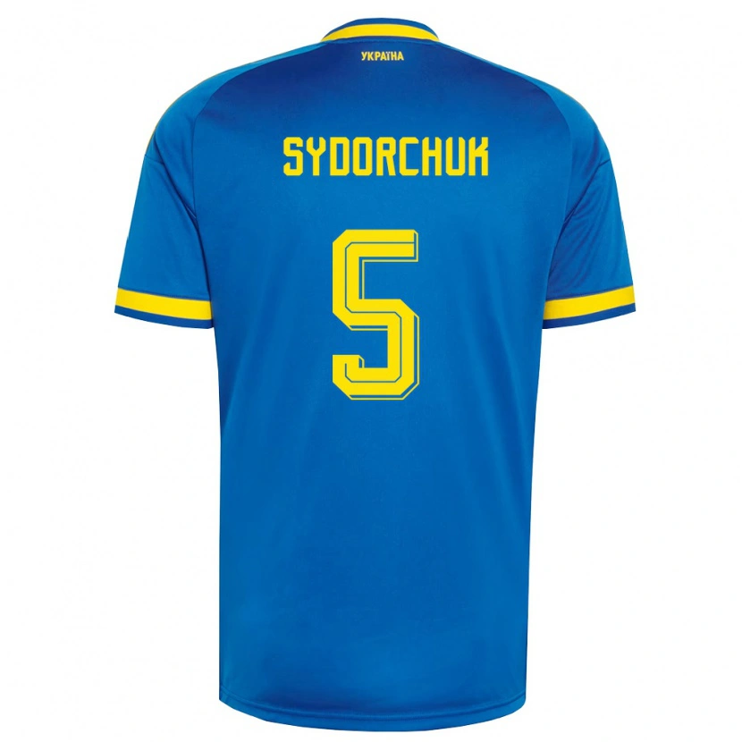 Danxen Kvinnor Ukraina Sergiy Sydorchuk #5 Blå Gul Marin Bortatröja Matchtröjor 26-28 Tröjor T-Tröja