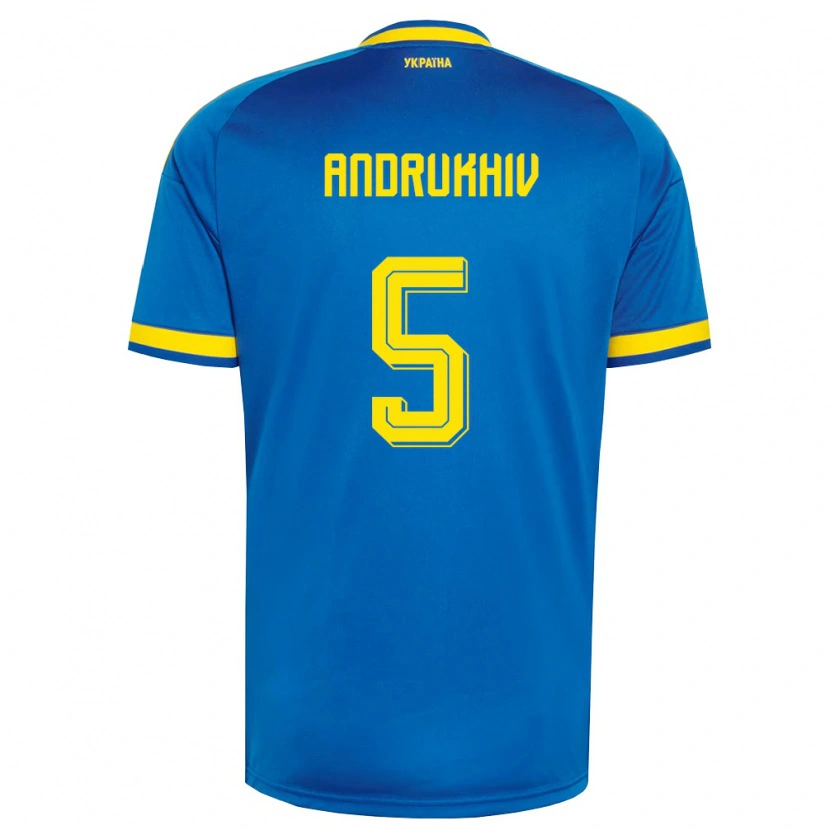 Danxen Kvinnor Ukraina Veronika Andrukhiv #5 Blå Gul Marin Bortatröja Matchtröjor 26-28 Tröjor T-Tröja