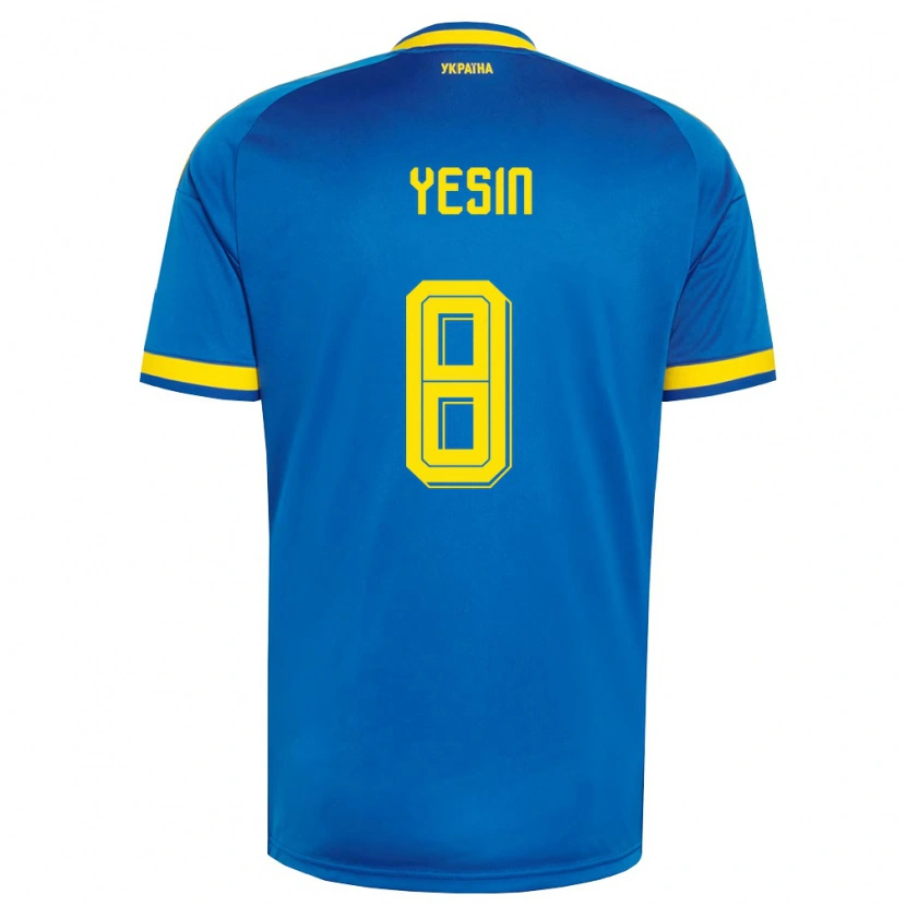 Danxen Kvinnor Ukraina Demyan Yesin #8 Blå Gul Marin Bortatröja Matchtröjor 26-28 Tröjor T-Tröja