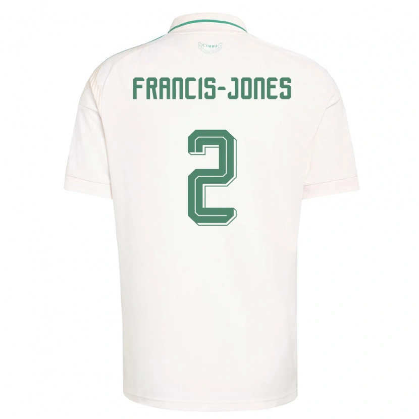 Danxen Kvinnor Wales Maria Francis Jones #2 Vit Brun Grön Bortatröja Matchtröjor 26-28 Tröjor T-Tröja