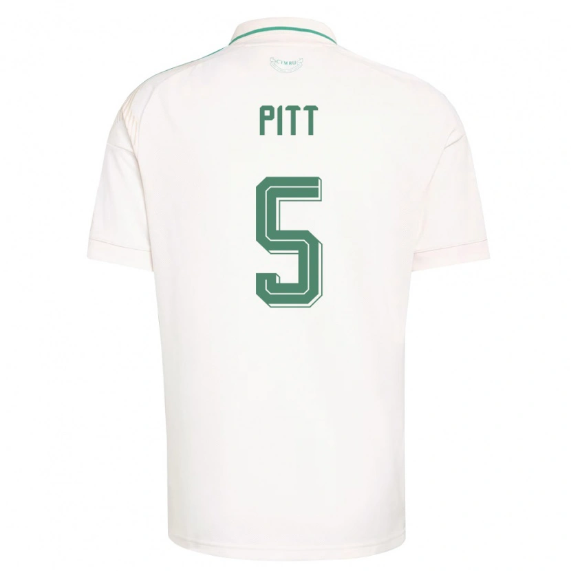 Danxen Kvinnor Wales Theo Pitt #5 Vit Brun Grön Bortatröja Matchtröjor 26-28 Tröjor T-Tröja
