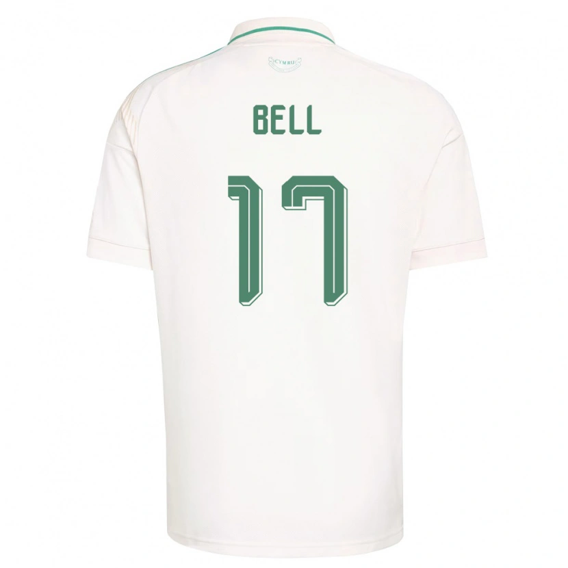 Danxen Kvinnor Wales Zac Bell #17 Vit Brun Grön Bortatröja Matchtröjor 26-28 Tröjor T-Tröja
