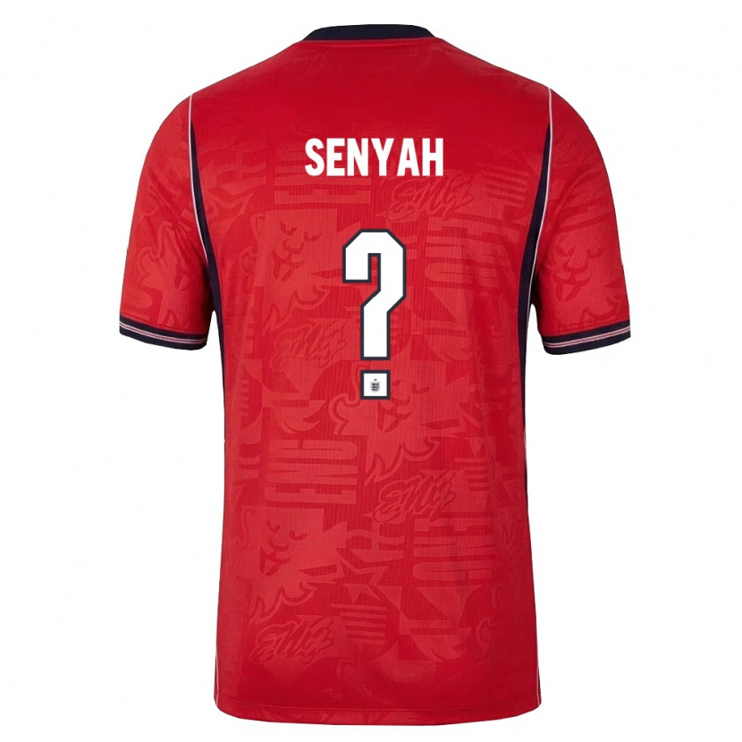 Danxen Kvinnor England Kwasi Senyah #0 Röd Marin Vit Bortatröja Matchtröjor 26-28 Tröjor T-Tröja