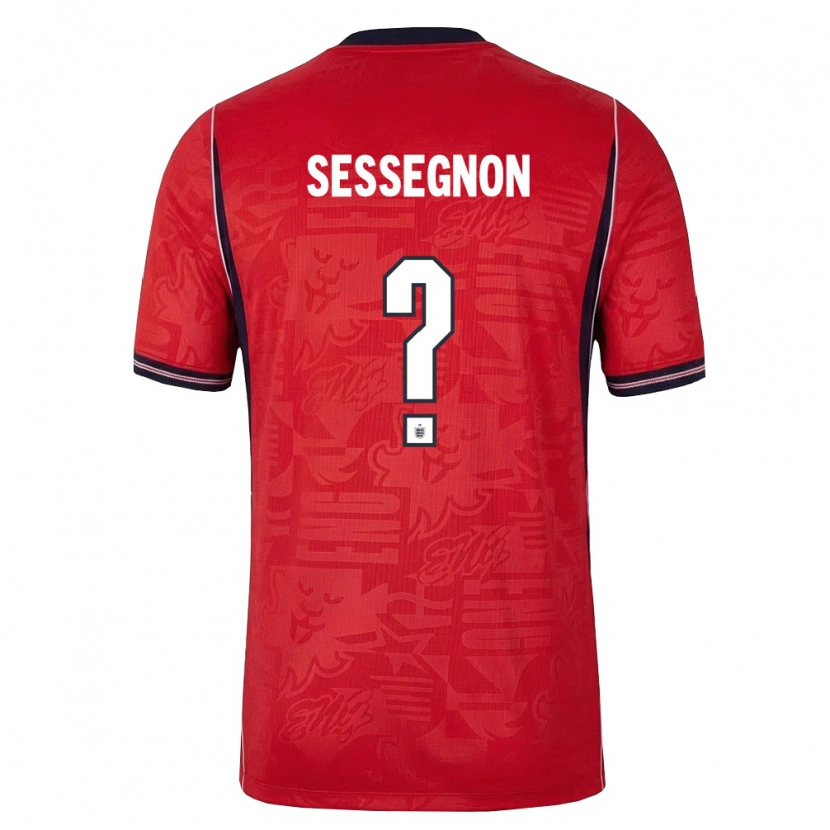 Danxen Kvinnor England Kayden Sessegnon #0 Röd Marin Vit Bortatröja Matchtröjor 26-28 Tröjor T-Tröja