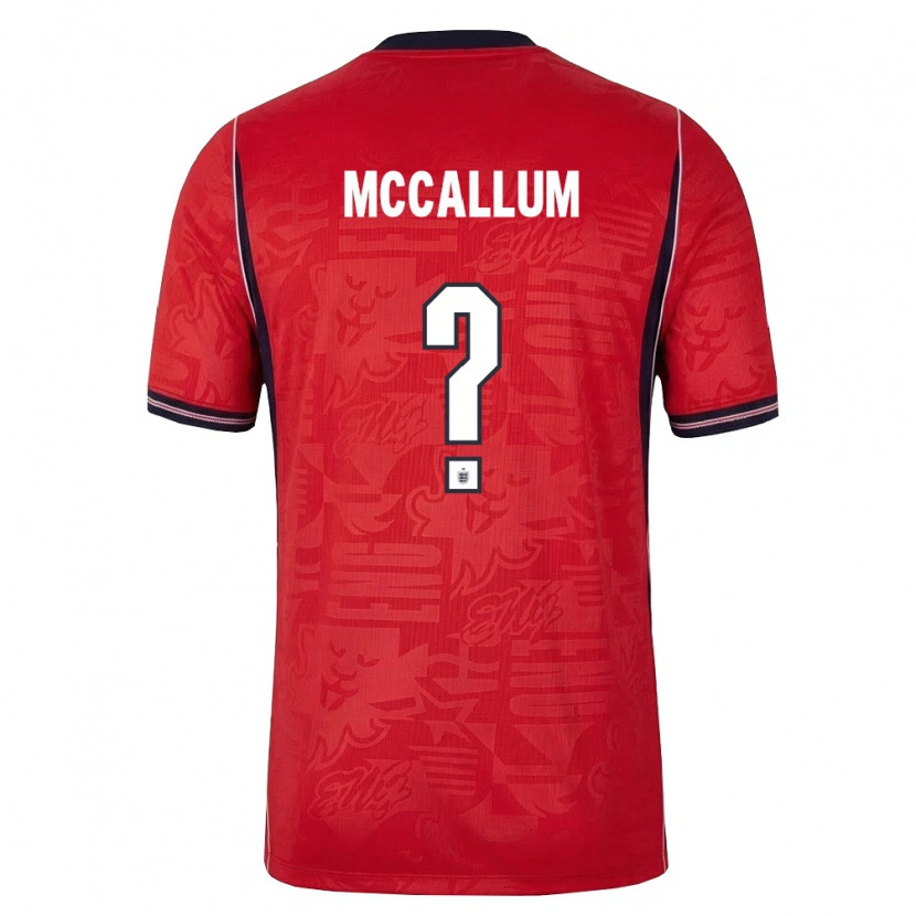 Danxen Kvinnor England Paul Mccallum #0 Röd Marin Vit Bortatröja Matchtröjor 26-28 Tröjor T-Tröja