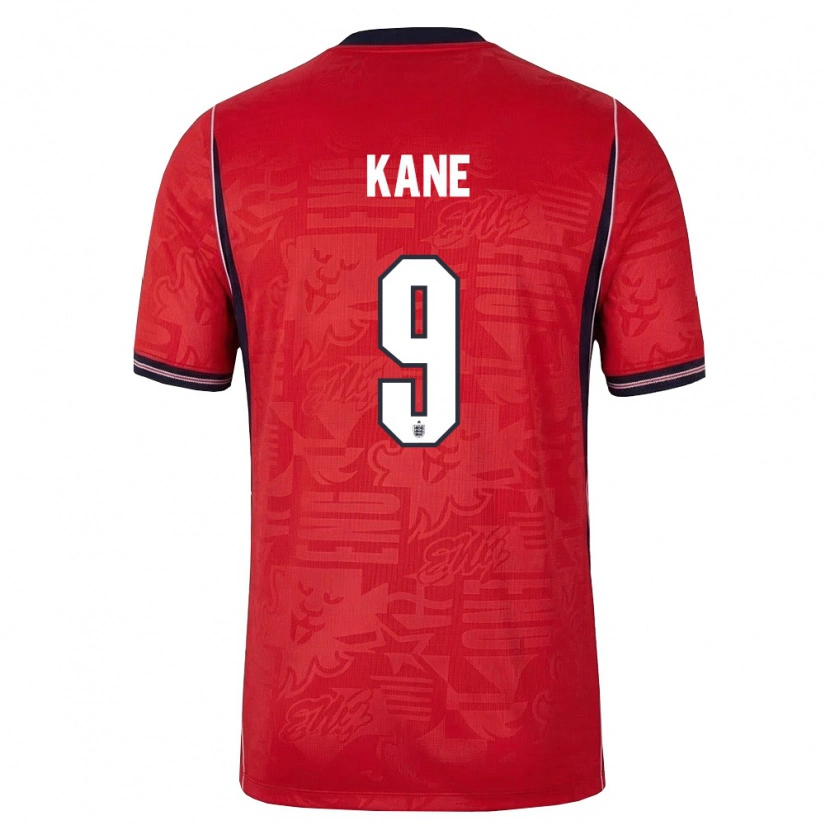 Danxen Kvinnor England Harry Kane #9 Röd Marin Vit Bortatröja Matchtröjor 26-28 Tröjor T-Tröja