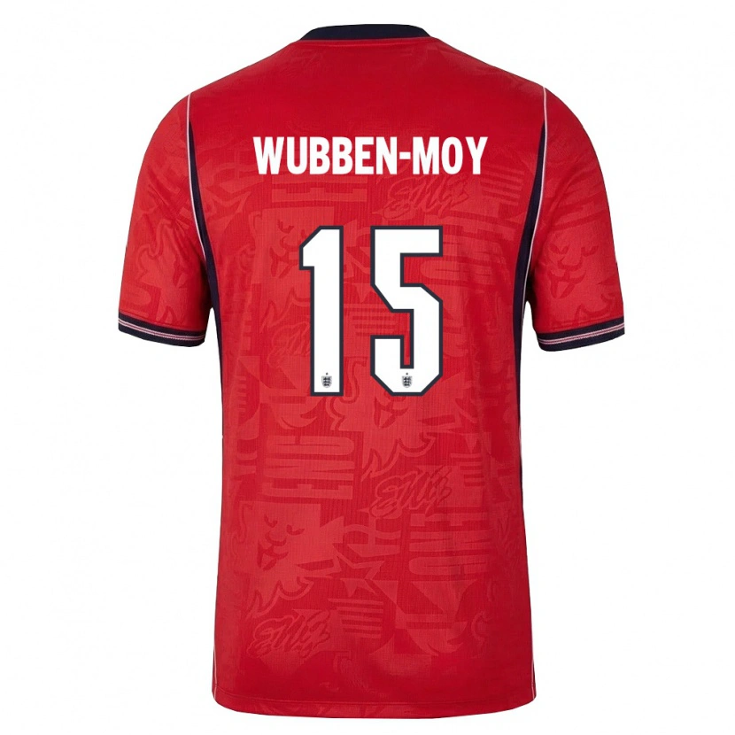 Danxen Kvinnor England Lotte Wubben Moy #15 Röd Marin Vit Bortatröja Matchtröjor 26-28 Tröjor T-Tröja