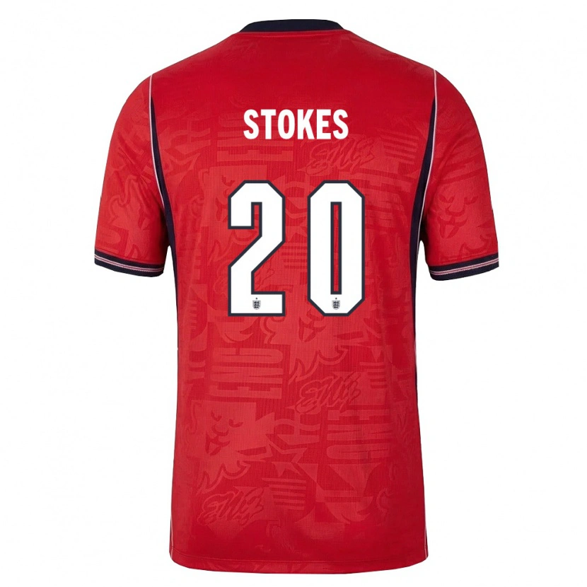 Danxen Kvinnor England Demi Stokes #20 Röd Marin Vit Bortatröja Matchtröjor 26-28 Tröjor T-Tröja