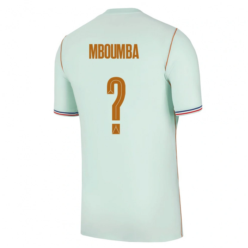 Danxen Kvinnor Frankrike Nathan Mboumba #0 Grön Guld Bortatröja Matchtröjor 26-28 Tröjor T-Tröja