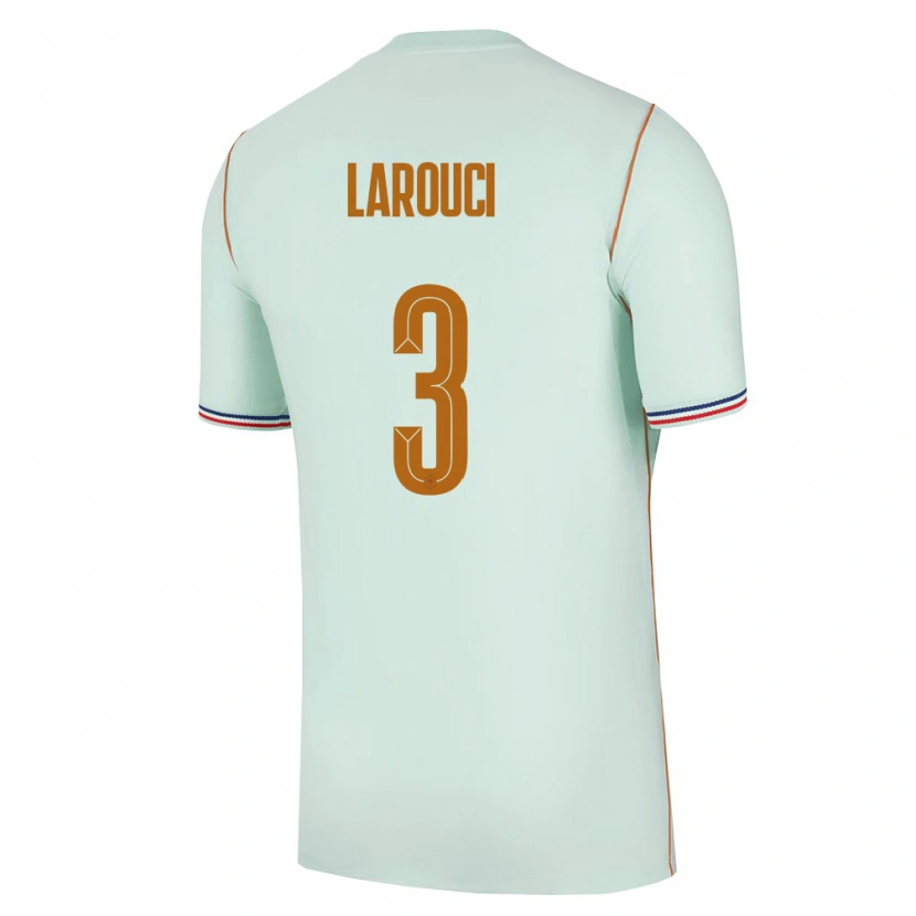 Danxen Kvinnor Frankrike Yasser Larouci #3 Grön Guld Bortatröja Matchtröjor 26-28 Tröjor T-Tröja