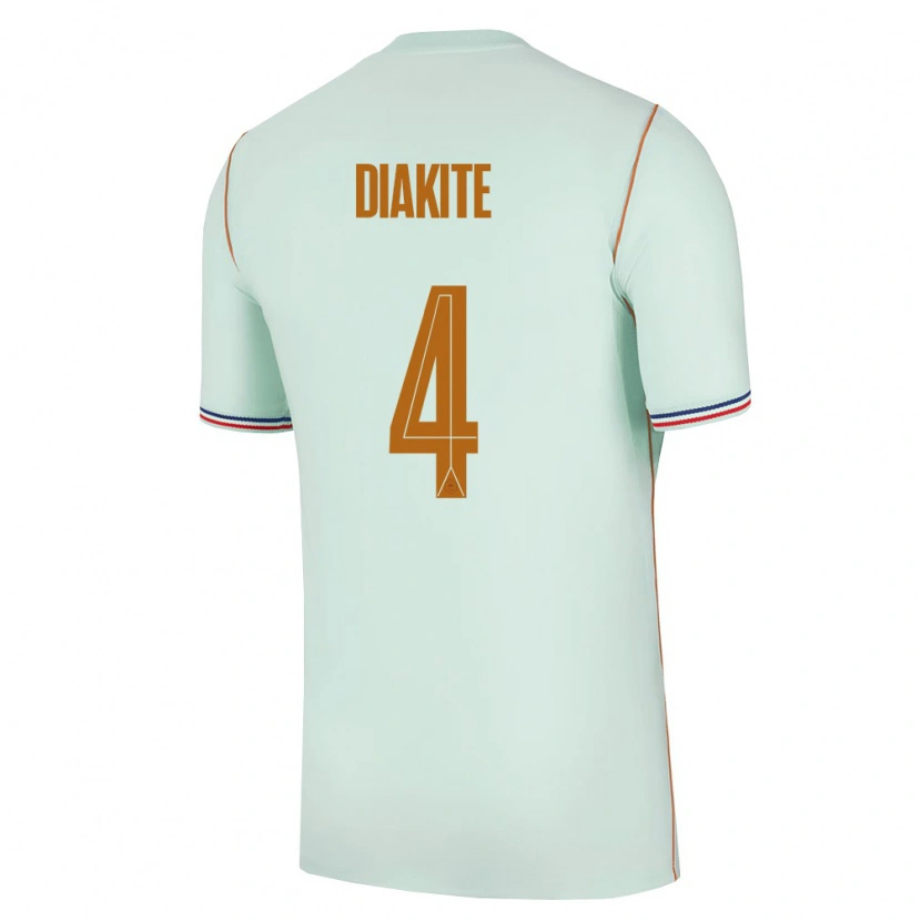 Danxen Kvinnor Frankrike Bafode Diakite #4 Grön Guld Bortatröja Matchtröjor 26-28 Tröjor T-Tröja