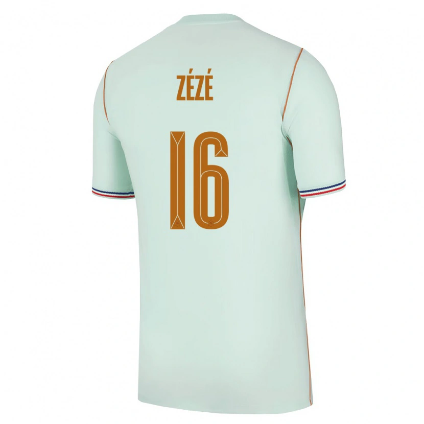 Danxen Kvinnor Frankrike Yanel Zézé #16 Grön Guld Bortatröja Matchtröjor 26-28 Tröjor T-Tröja