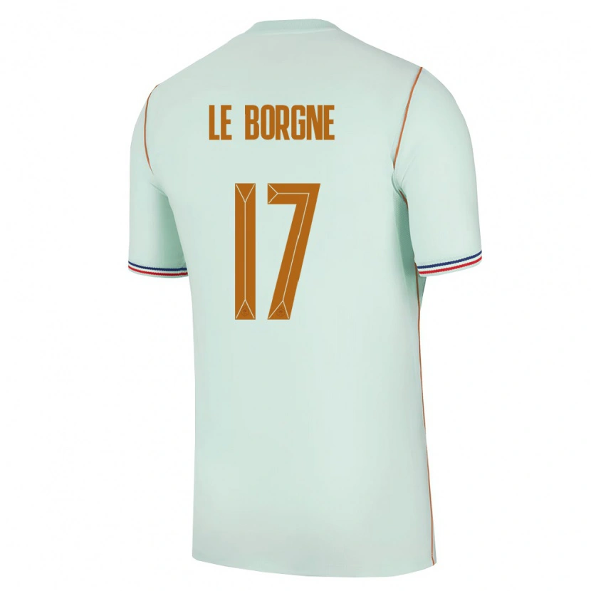 Danxen Kvinnor Frankrike Andréa Le Borgne #17 Grön Guld Bortatröja Matchtröjor 26-28 Tröjor T-Tröja