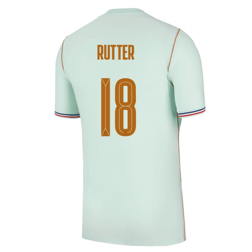 Danxen Kvinnor Frankrike Georginio Rutter #18 Grön Guld Bortatröja Matchtröjor 26-28 Tröjor T-Tröja