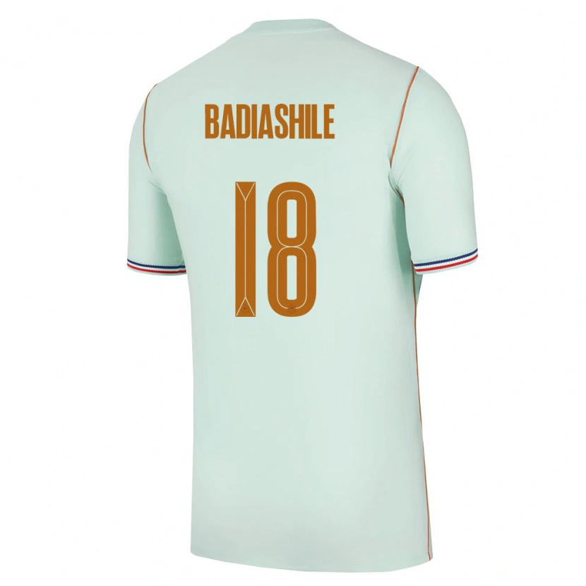 Danxen Kvinnor Frankrike Benoit Badiashile #18 Grön Guld Bortatröja Matchtröjor 26-28 Tröjor T-Tröja